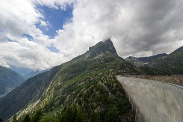 Barrage Emosson in Switzerland in Alps