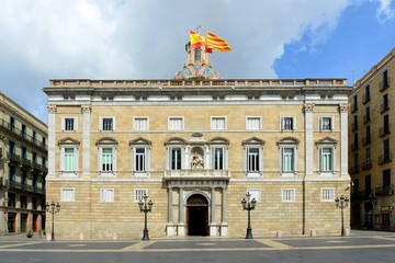 Palau de la Generalitat de Catalunya at the Old City (Ciutat Vella) of Barcelona, Catalonia, Spain....