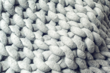 Grey knit giant plaid