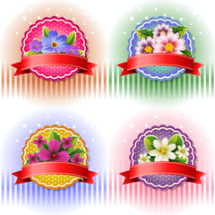 cute floral stickers design