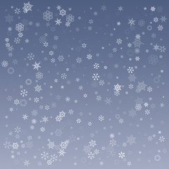 Fototapeta premium Blue Christmas snowflakes background. Vector illustration