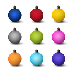 A set of Christmas decorations. Christmas balls.