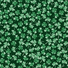 Watercolor Saint Patrick's Day pattern. Clover ornament. For design, print or background