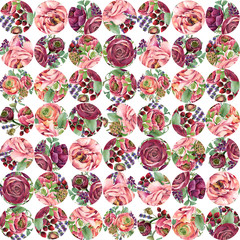 watercolor flowers seamless pattern. hand-drawn botanical illustration. floral composition for congratulations.