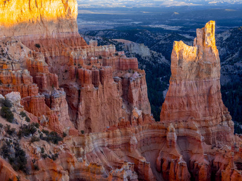 The red cliffs of Bryce Canyon National Park in Utah