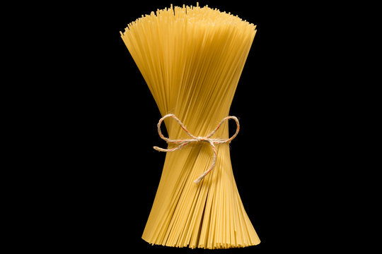 Spaghetti isolated on black