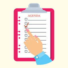 agenda woman hand
