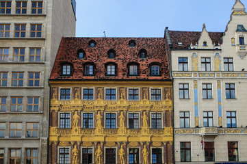 Building around Main Market Square in Old Town of Wroclaw