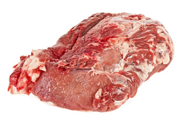 Raw pork meat isolated on white background