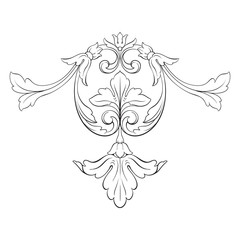 Naklejka premium Classical baroque ornament vector 