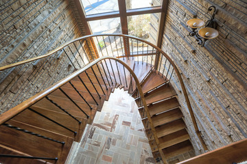 Fototapeta premium spiral staircase inside a house
