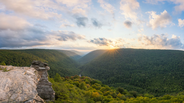 Lindy Point Panorama in Blackwater Falls State Park, West Virginia 