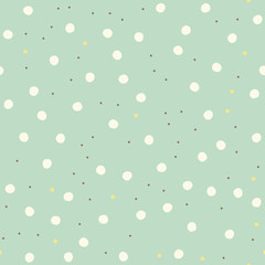 Baby Fun Hand Drawn Dots Asymmetrical Seamless Pattern, Dotted Swiss