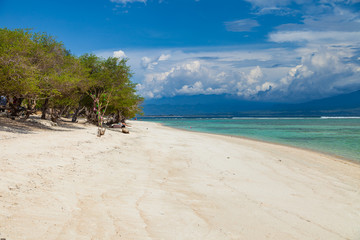 Beautiful sea and coastlines of Gili Trawangan, Indonesia.