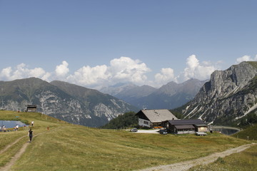 view of alpine mountains in northern Italy
