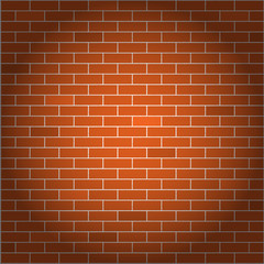 Red brick wall with shadow Vector illustration background - texture pattern for continuous replicate.