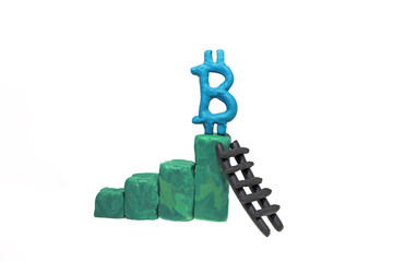 Bitcoin price rise abstraction.