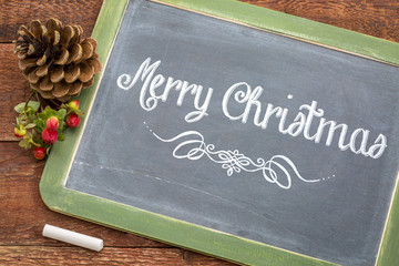 Merry Christmas on blackboard