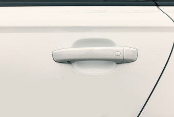 door handles on white car