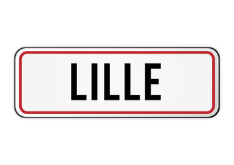 Panneau entrée ville France Lille