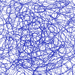 Chaos pattern. Abstract texture. Random chaotic lines. Intricate wallpaper. Hand drawn scrawls. Isolated illustration on white background