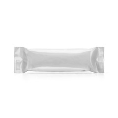 White Blank Chocolate Bar snack bag isolated on white background. Packaging template mockup...