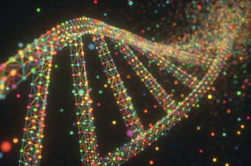 Colorful DNA molecule. Concept image of a structure of the genetic code.