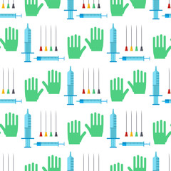 Syringe seamless pattern background cartoon illustration hospital injection medical inject medication needle vaccination vector