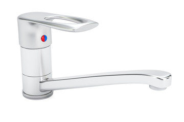 Water mixer, tap or faucet for bathroom or kitchen, 3D rendering
