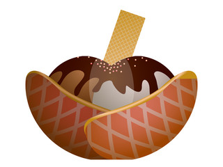 Isolated sundae illustration