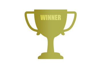 Copa amarilla de ganador.