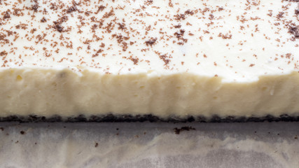 white coffee cheese cake close up