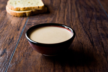 Turkish Tahini or Tahin with Bread and Knife