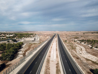 Fototapeta premium Top view of a highway in Israel