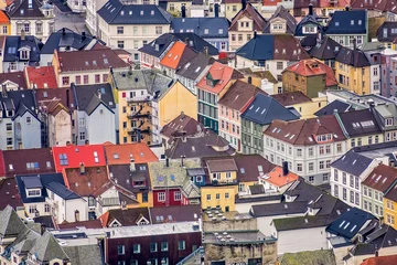 Papier Peint photo Scandinavie Colorful houses in Bergen town