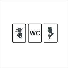 Restroom ,Toilet icon. Male and female WC icon