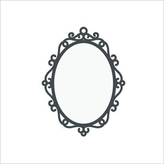 Vintage mirror icon. Vector illustration