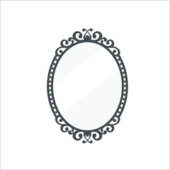 Vintage mirror icon. Vector illustration