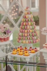 buffet of sweets at the wedding table