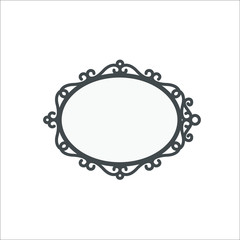 Vintage mirror icon. Vector illustration