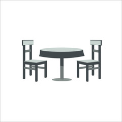 Table and chairs icon. Vector illustration
