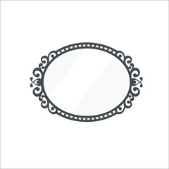 Vintage mirror icon. Vector illustration