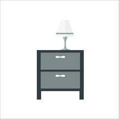 Lamp on Bedside icon. Vector illustration