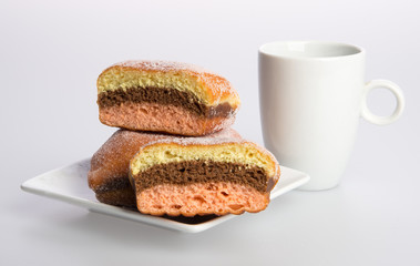 donut or donut and coffee on a background.