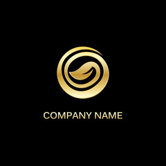 gold leaf round organic logo