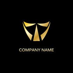 gold shape triangle company logo