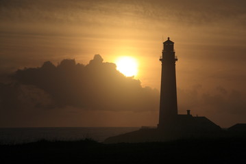 Pigeon Point Light Station in sunset