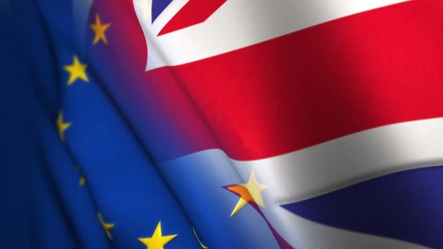 United kingdom and European union flag, British eu referendum brexit