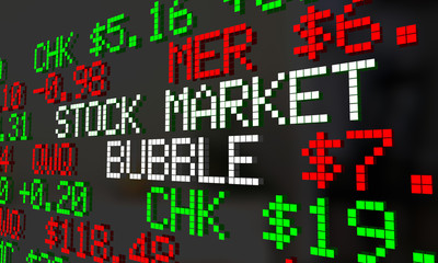 Stock Market Bubble Ticker Wall Street Burst 3d Illustration