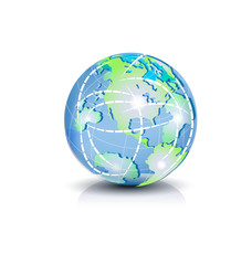 World globe, connections icon